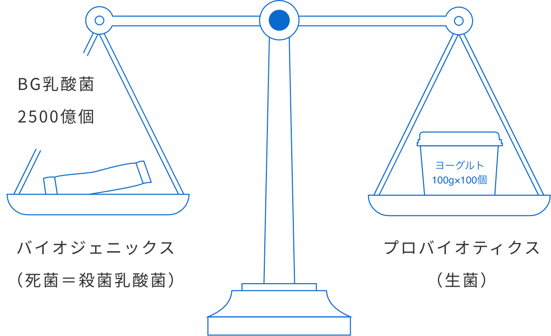 BG乳酸菌2500億個 バイオジェニックス(死菌=殺菌乳酸菌) プロバイオティクス(生菌)